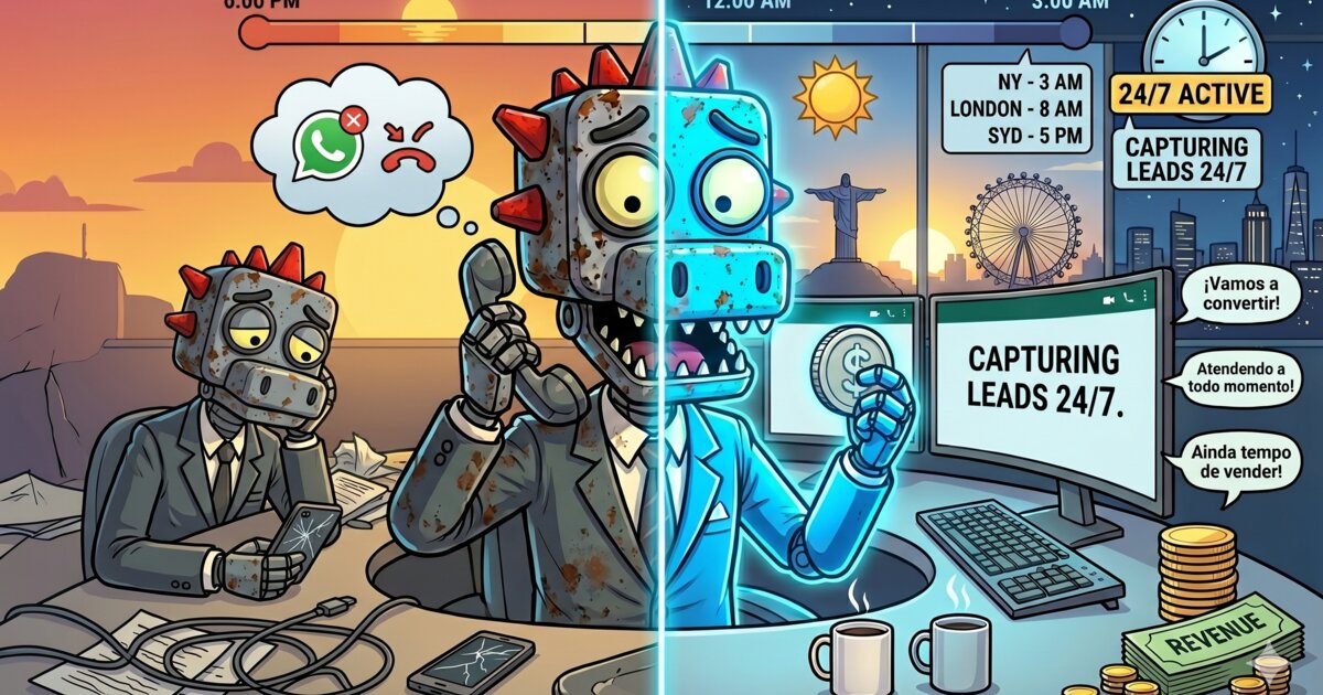 Pare de perder leads do WhatsApp fora do horário com automação de chatbot IA