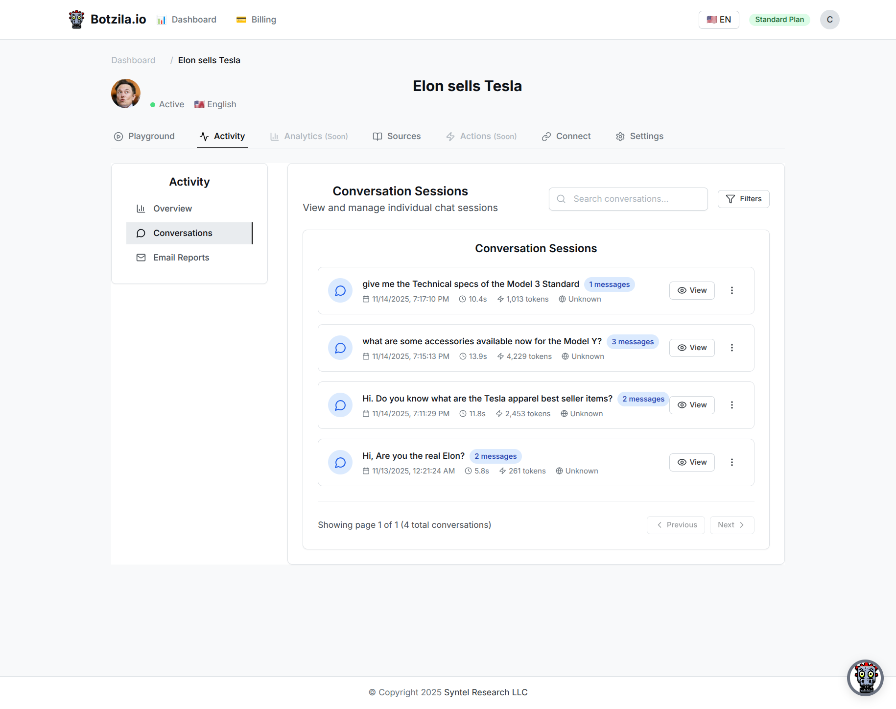 Activity History