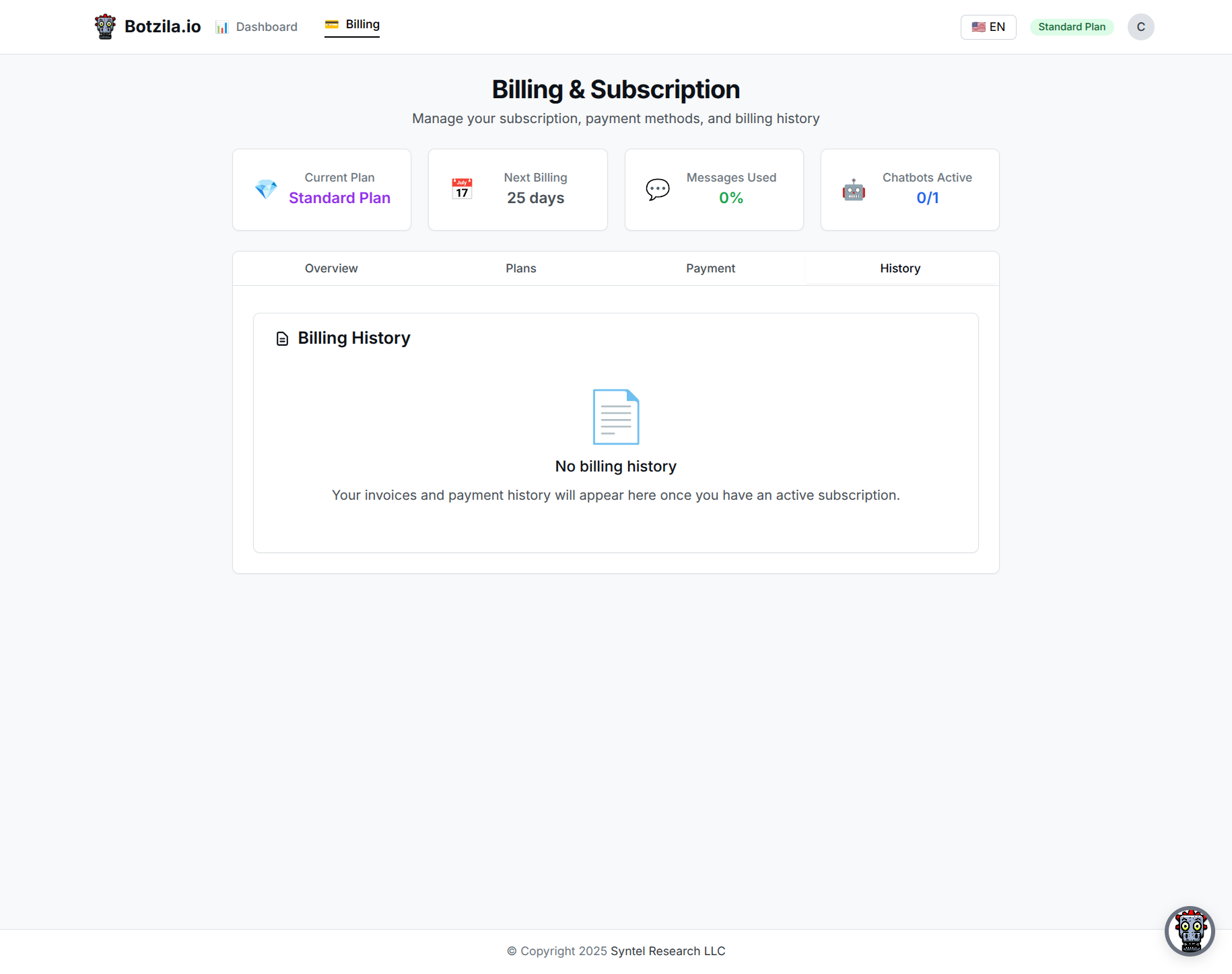 Billing History