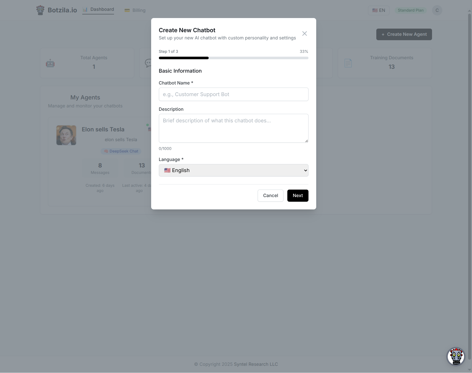 Create Chatbot Step 1